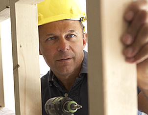 man wearing yellow hard hat