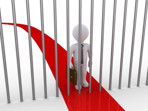 Man and Prison Bars
