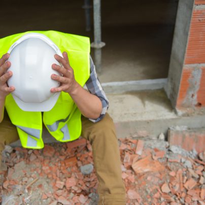 health and wellbeing distraught construction worker